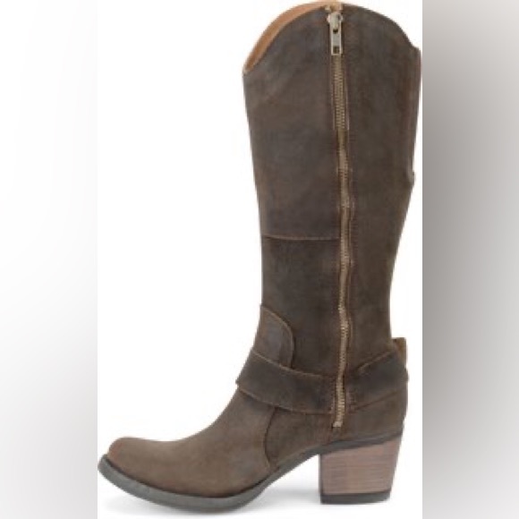 Born Loreza Brown Rustic Leather Boots - Picture 3 of 8